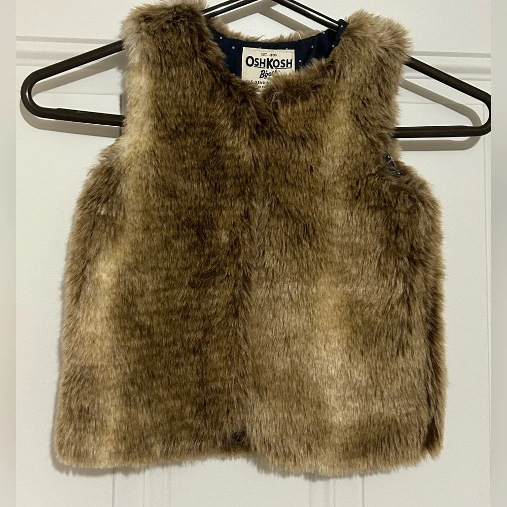 OshKosh B'gosh Brown Faux Fur Vest
